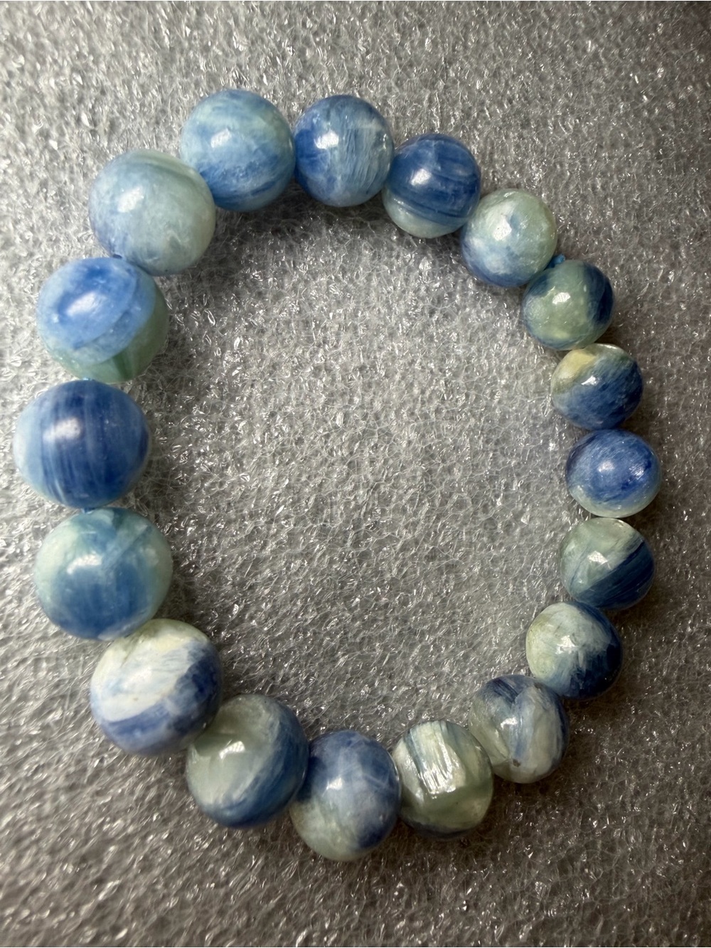 Beautiful 11MM Monet Kyanite Natural Crystal Bracelet